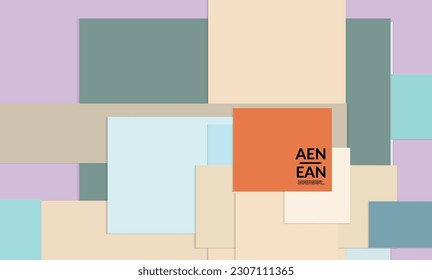 Abstract vector cover template with paper cut overlapping rectangles squares. Vintage art design poster for marketing technology of saving nature recycling paper using renewable resources
