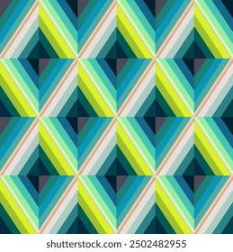 Abstrakte Vektorabdeckungsvorlage mit Papierausschnitt überlappende Rechtecke Quadrate. Vintage Art Design Poster mit geometrischen Hintergrundobjekten. Künstlerische Tapete im Retro-Stil mit Rhombus-Muster.