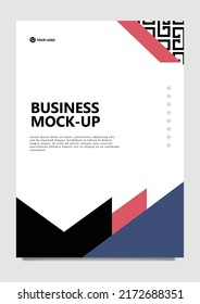 Abstract Vector Cover Using Black, Red, And Blue Background. A Background Decorated By Rectangle Line Art. Suitable For Business Proposal, Certificate, Annual Report, And Product Catalog.