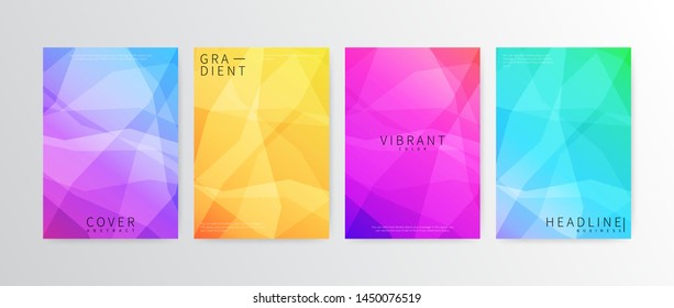 Abstract vector covers design with gradient and vibrant color. Book covers composition in editable eps10. Modern themed business template. Isolated in white.