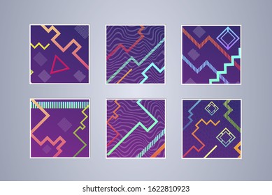 Abstract vector covers design with line, gradient and vibrant color. Simply geometric background