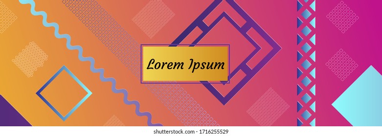 Abstract vector covers design with line, gradient and vibrant color. Simply geometric background