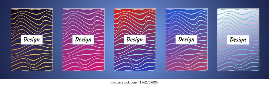 Abstract vector covers design with line, gradient and vibrant color. Simply geometric background