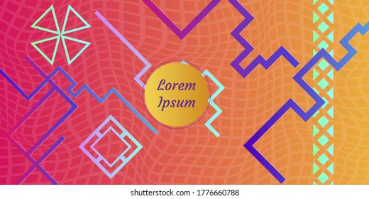 Abstract vector covers design with line, gradient and vibrant color. Simply geometric background