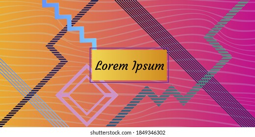 Abstracto de las cubiertas vectoriales diseño con línea, gradiente y color vibrante. Fondo simplemente geométrico
