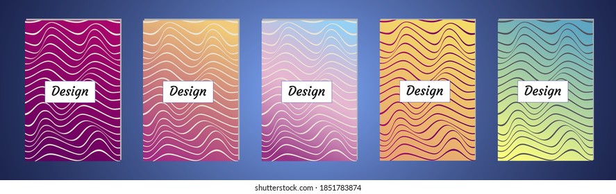 Abstracto de las cubiertas vectoriales diseño con línea, gradiente y color vibrante. Fondo simplemente geométrico