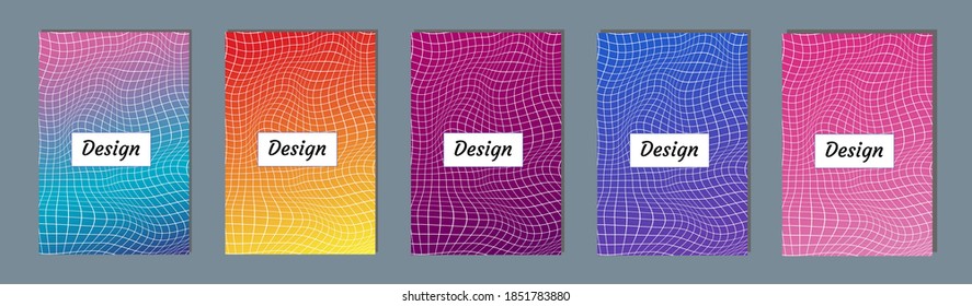 Abstract vector covers design with line, gradient and vibrant color. Simply geometric background