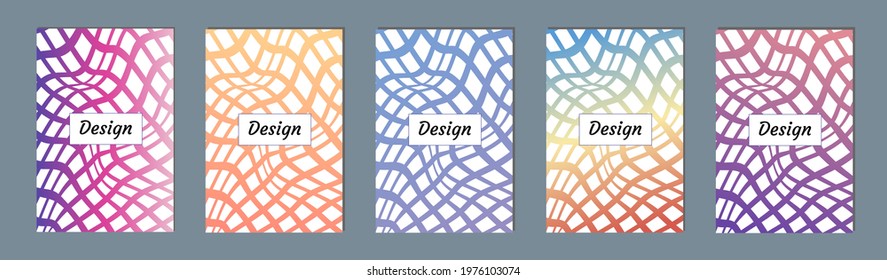 Abstract vector covers design with line, gradient and vibrant color. Simply geometric background