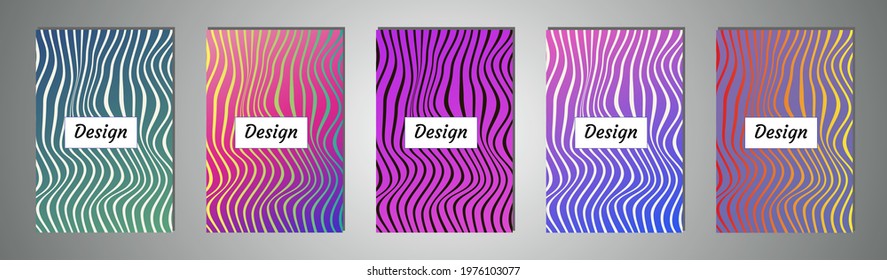 Abstract vector covers design with line, gradient and vibrant color. Simply geometric background