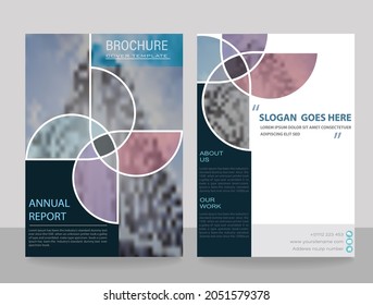 Plantilla de diseño de cubiertas vectoriales abstractas. Fondo de gradiente geométrico. tamaño A4, página principal y página posterior, infografías. Fácil de usar y editar.