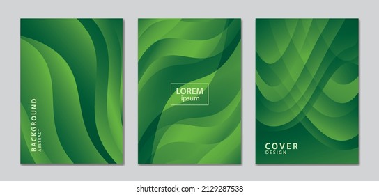 Abstract vector covers design template. Green cover template. gradient background. Wave Background for decoration presentation, brochure, flyer, catalog, poster, book, magazine, banner, web page