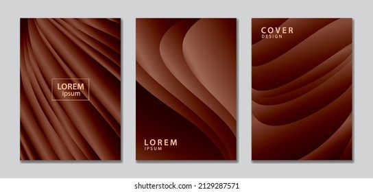 Abstract vector covers design template. Brown cover template. gradient background. Wave Background for decoration presentation, brochure, flyer, catalog, poster, book, magazine, banner, web page