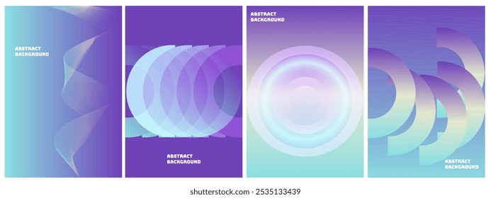 Cubiertas Abstractas del Vector fijadas en colores púrpuras y azules útiles como fondo para la presentación de la decoración, folleto, catálogo, cartel, libro, revista. Copiar espacio