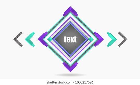 Abstract vector creative backgrounwith geometric 3d frame for logo or text . Can be used for printing brochure, poster, card, print, textile design, magazines, sport wear. Modern trendy design