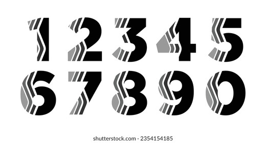 Abstract vector creative color geometry shapes' numerals. font alphabet vector illustrations.