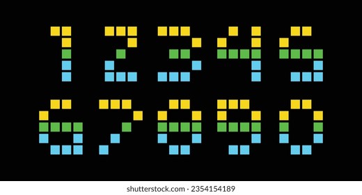 Abstract vector creative color geometry shapes' numerals. font alphabet vector illustrations.