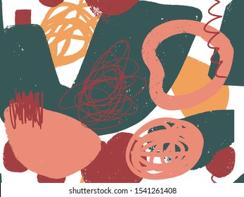 Abstract vector creative seamless pattern with brush strokes. Colorful background for printing brochure, poster, card, print, textile,magazines, sport wear. Modern trendy design. Pink and blue colors.