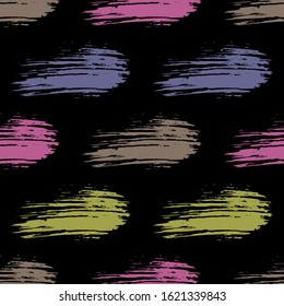 Abstract vector creative seamless pattern with brush strokes. Modern seamless pattern. Grunge, sketch, watercolor, graffiti, paint. Vector illustration.