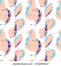 Abstract vector creative seamless pattern with brush strokes. Colorful background for printing brochure, poster, card, print, textile,magazines, sport wear. Modern trendy design.
