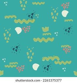 Abstract vector creative seamless pattern with brush strokes. Colorful background for printing brochure, poster, card, print, textile,magazines, sport wear. Modern trendy design. Pink and blue colors
