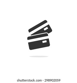 Abstract vector credit card icon flat design isolated on a white background.