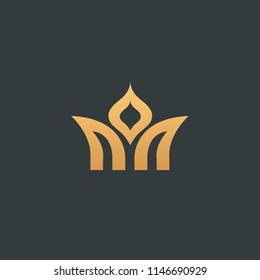 Abstract vector crown logo vector design. Sign for beauty salon, elite accessories, jewelry, hotels, spa, wedding. Vintage decorative icon queen, king, princess. Abstract sign, vector logotype.
