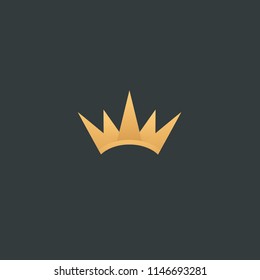 Diseño vectorial de la corona vectorial abstracta. Firma para salón de belleza, accesorios de élite, joyería, hoteles, spa, boda. Ícono decorativo vintage reina, rey, princesa. Signo abstracto, logotipo vectorial.