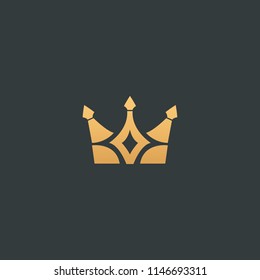 Abstract vector crown logo vector design. Sign for beauty salon, elite accessories, jewelry, hotels, spa, wedding. Vintage decorative icon queen, king, princess. Abstract sign, vector logotype.