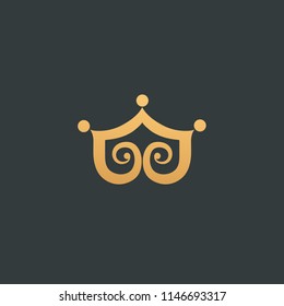 Abstract vector crown logo vector design. Sign for beauty salon, elite accessories, jewelry, hotels, spa, wedding. Vintage decorative icon queen, king, princess. Abstract sign, vector logotype.
