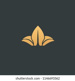 Abstract vector crown logo vector design. Sign for beauty salon, elite accessories, jewelry, hotels, spa, wedding. Vintage decorative icon queen, king, princess. Abstract sign, vector logotype.
