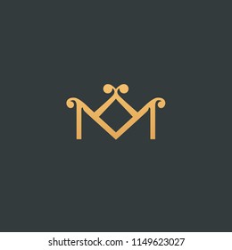 Abstract vector crown logo vector design. Sign for beauty salon, elite accessories, jewelry, hotels, spa, wedding. Vintage decorative icon queen, king, princess. Abstract sign, vector logotype.