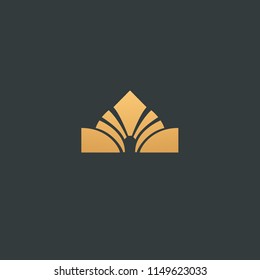 Abstract vector crown logo vector design. Sign for beauty salon, elite accessories, jewelry, hotels, spa, wedding. Vintage decorative icon queen, king, princess. Abstract sign, vector logotype.