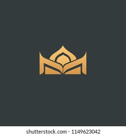 Abstract vector crown logo vector design. Sign for beauty salon, elite accessories, jewelry, hotels, spa, wedding. Vintage decorative icon queen, king, princess. Abstract sign, vector logotype.