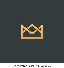 Abstract vector crown logo vector design. Sign for beauty salon, elite accessories, jewelry, hotels, spa, wedding. Vintage decorative icon queen, king, princess. Abstract sign, vector logotype.