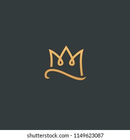 Abstract vector crown logo vector design. Sign for beauty salon, elite accessories, jewelry, hotels, spa, wedding. Vintage decorative icon queen, king, princess. Abstract sign, vector logotype.