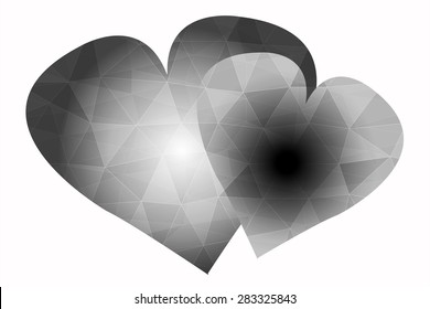 abstract vector crumpled heart.
