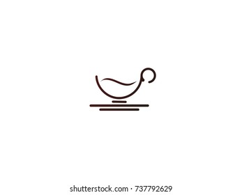 Abstract vector cup of coffee, wave, cappuccino
