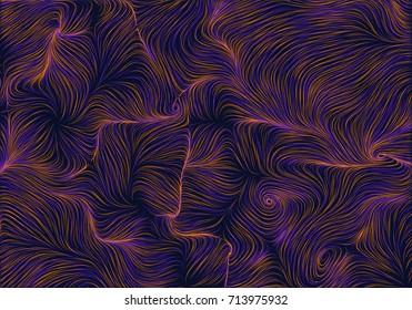 Abstract Vector Curl Noise Background, Flowing Curly Lines, Wavy Streaks