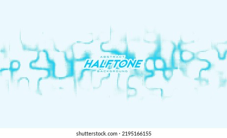 Resumen vectorial curvado onda de sonido medio tono azul. Elemento de textura punteada con rasgos.