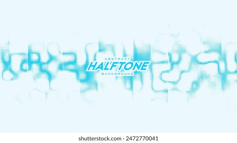Onda de sonido de semitonos azul rizado de Vector Abstractas. Elemento de textura punteada rayada.