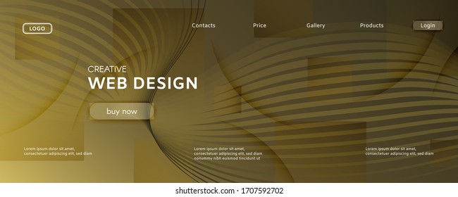 Abstract Vector Curve. Gold Dynamic Landing Page. 3d Fluid Shapes. Technology Banner. Yellow Abstract Vector Curve. Wave Memphis Layout. Flow Template. Gradient Abstract Vector Curve.