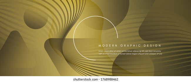 Abstract Vector Curve. Gold Dynamic Background. 3d Fluid Shape. Technology Poster. Yellow Abstract Vector Curve. Vivid Graphic Liquid. Flow Illustration. Gradient Abstract Vector Curve.