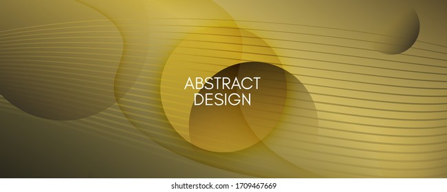 Abstract Vector Curve. Gold Geometric Movement. 3d Fluid Shape. Business Poster. Golden Abstract Vector Curve. Wave Modern Stripes. Flow Template. Gradient Abstract Vector Curve.