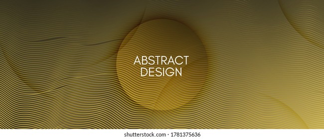 Abstract Vector Curve. Gold Geometric Landing Page. 3d Flow Lines. Minimal Texture. Yellow Abstract Vector Curve. Color Vibrant Concept. Fluid Website. Futuristic Abstract Vector Curve.