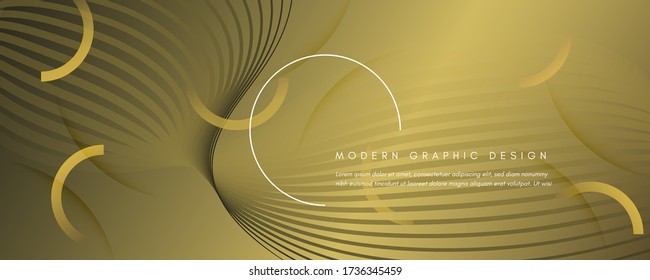 Abstract Vector Curve. Gold Gradient Background. 3d Flow Shapes. Creative Texture. Yellow Abstract Vector Curve. Vivid Graphic Layout. Fluid Illustration. Geometric Abstract Vector Curve.