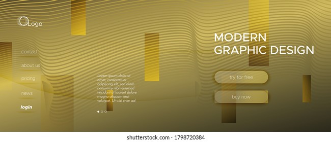 Abstract Vector Curve. Golden Dynamic Movement. 3d Flow Shapes. Digital Pattern. Gold Abstract Vector Curve. Wave Memphis Layout. Fluid Illustration. Gradient Abstract Vector Curve.