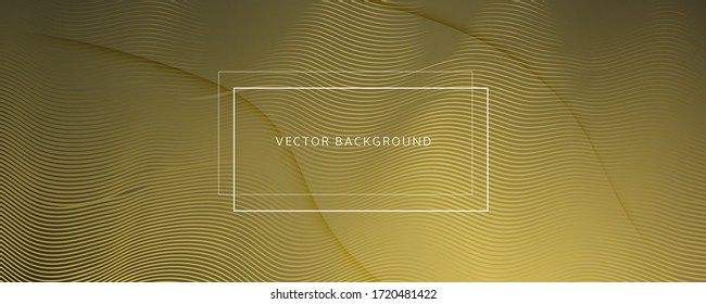 Abstract Vector Curve. Golden Futuristic Wallpaper. 3d Flow Shape. Business Banner. Yellow Abstract Vector Curve. Color Graphic Layout. Fluid Website. Geometric Abstract Vector Curve.