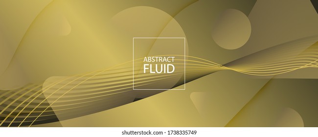 Curva del vector abstracto. Página de Aterrizaje Geométrico Dorado. 3d Líneas de flujo. Mínima pancarta. Curva de vectores de resumen de oro. Rayas gráficas de color. Sitio Web Fluid. Curva de vectores de abstracto dinámico.