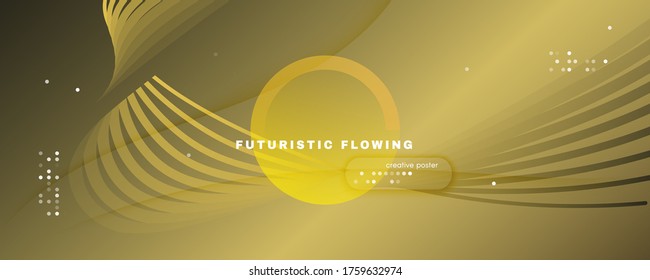 Abstract Vector Curve. Golden Geometric Wallpaper. 3d Fluid Line. Business Brochure. Yellow Abstract Vector Curve. Vivid Vibrant Elements. Flow Website. Futuristic Abstract Vector Curve.