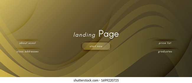 Abstract Vector Curve. Golden Gradient Background. 3d Flow Line. Technology Poster. Gold Abstract Vector Curve. Vivid Vibrant Elements. Fluid Website. Geometric Abstract Vector Curve.